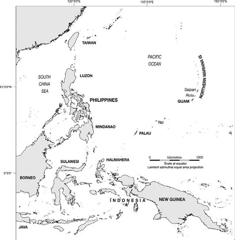 Map of Island Southeast Asia, Guam and the northern Marianas ...