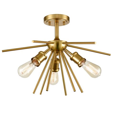 Brass Mid Century Sputnik Modern Chandelier Ceiling Light | Claxy