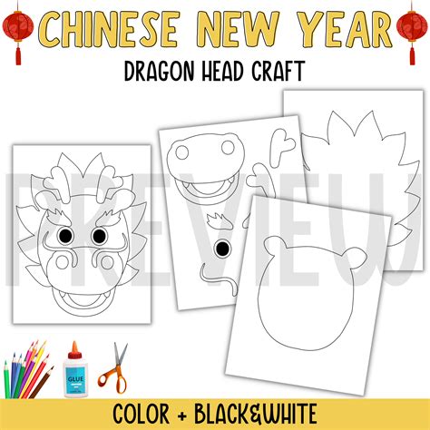 Chinese new year 2024 craft, Chinese Dragon head craft, year of the ...