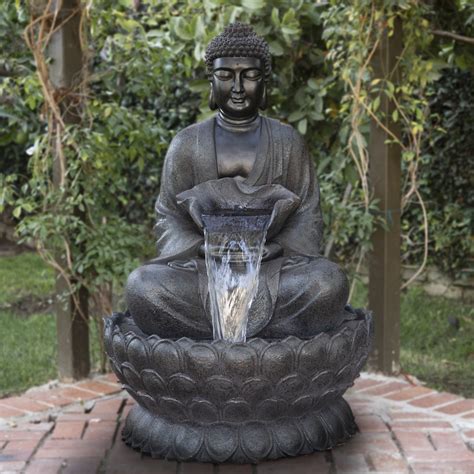 Buddha Zen Fountain with LED Light | Garden and Pond Depot