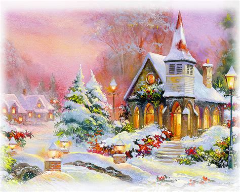 Christmas Church Painting at PaintingValley.com | Explore collection of ...