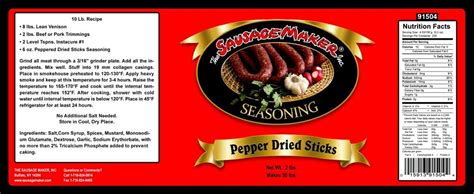 Peppered Dried Sticks Seasoning, 2 lbs. - The Sausage Maker