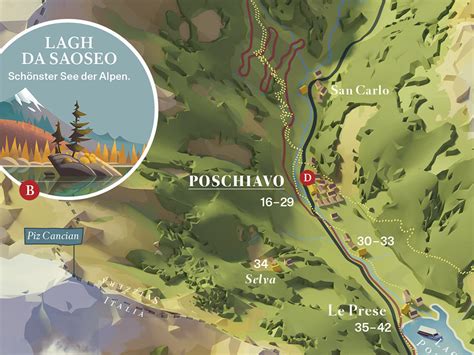 Valposchiavo - Illustrated map by P-A Rochat on Dribbble