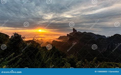 Sunrise at the Famous Mount Danxia Stock Photo - Image of mountains, landform: 158808800