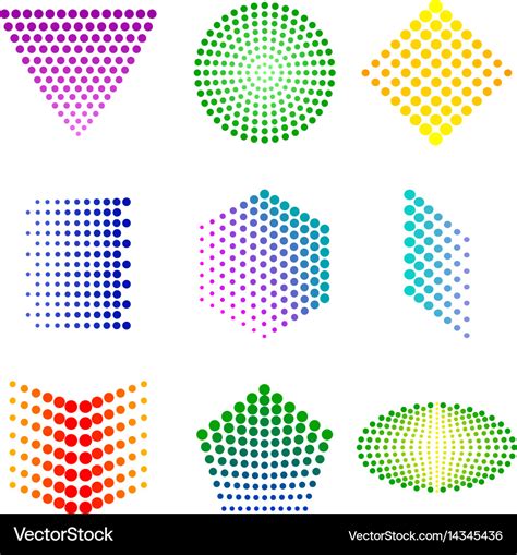 Shapes from dots Royalty Free Vector Image - VectorStock