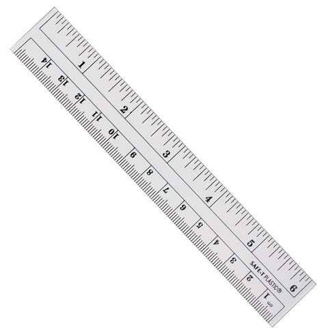 Ruler, clear plastic, 15 cm