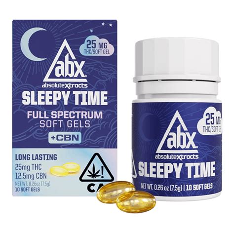 Sleepy Time [10pk] (250mg THC/125mg CBN) | AbsoluteXtracts | Solventless + CBN Soft Gel Capsules ...