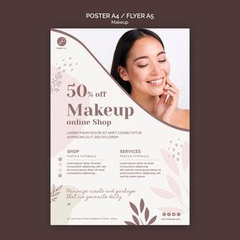 Free PSD | Make-up concept poster template | Flyer and poster design ...