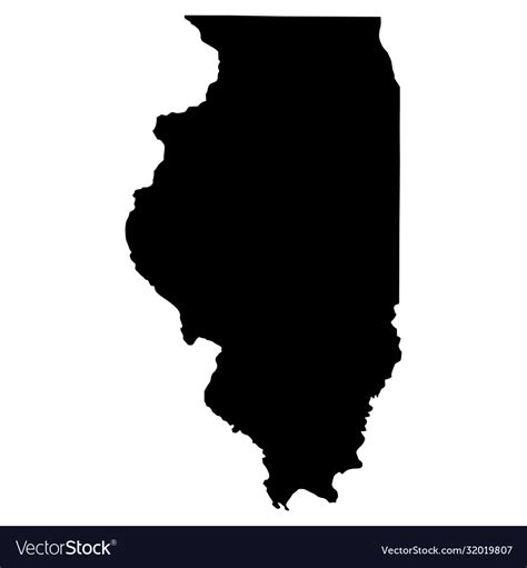 Illinois il state border usa map solid Royalty Free Vector