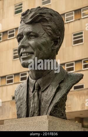 Senator Robert Francis Kennedy bust in front of the New York State Supreme court building in ...