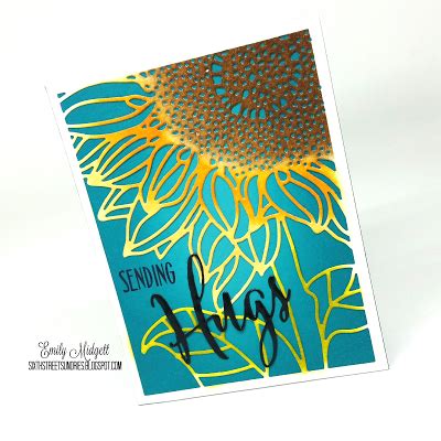 LOVE this card! Papertrey Ink (PTI) Sunflower Cover Plate die. Sixth Street Sundries: Lasting ...