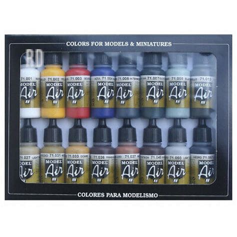 Vallejo - Model Air Basic Colors - 16 Colour Acrylic Airbrush Paint Set