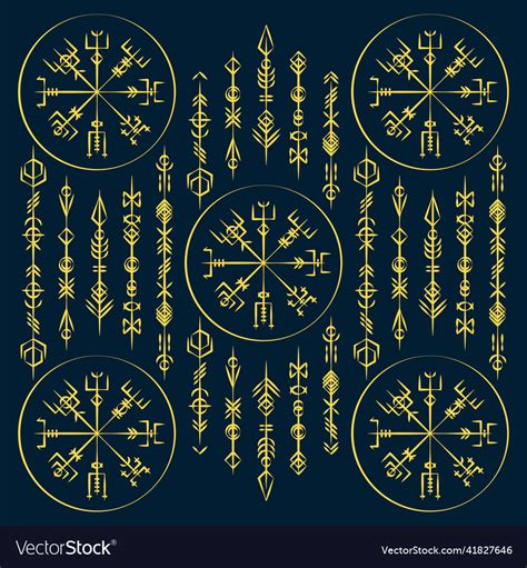 Yellow runic symbols dreamer wallpaper Royalty Free Vector