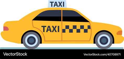 Taxi icon yellow checkered cab cartoon car Vector Image