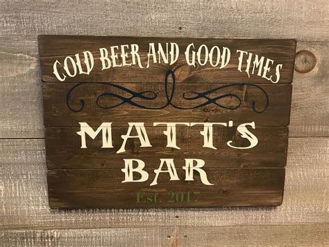 Wood Bar Signs Rustic Bar Sign Wood Custom Wood Bar Sign