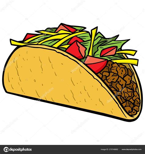 Taco Cartoon Illustration Taco Stock Vector by ©larryrains 270748682