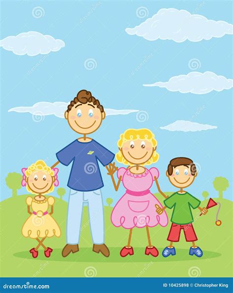 Family Stick Figure Cartoon Vector | CartoonDealer.com #90994945