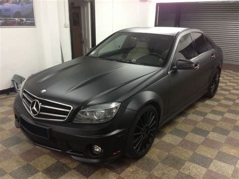 Mercedes AMG C-Class Matte Black Wrap by Wrapping Cars