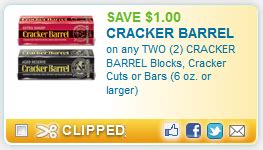 2 New Kraft Cracker Barrel Cheese Coupons!