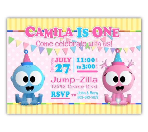 Googoo & Gaagaa Babyfirsttv 1st Birthday Invitations for Baby | Etsy