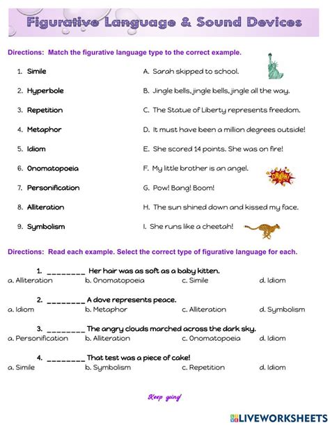 Literary Devices Worksheet Pdf - Englishworksheet.my.id | Figurative language, Figurative ...