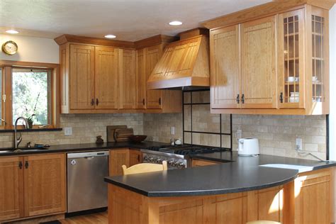Image result for backsplash for kitchen with honey oak cabinets | Custom kitchen cabinets design ...