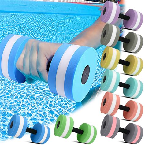 VXARARL Clearance 2pcs Aquatic Dumbbell Water Dumbbells Aqua Fitness Barbells High-Density EVA ...