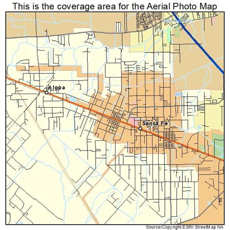 Aerial Photography Map of Santa Fe, TX Texas