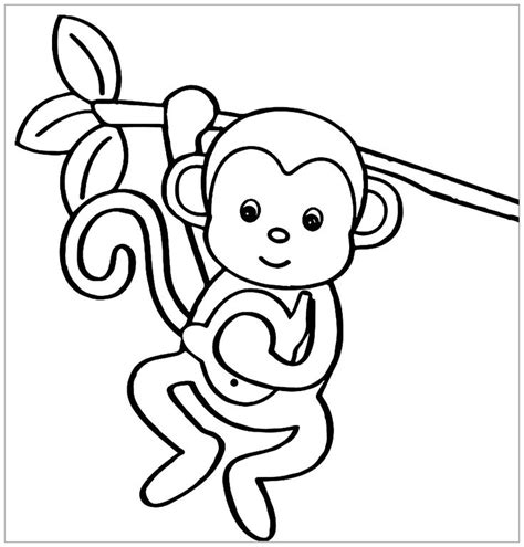 Monkey Coloring Page Printable - KristaropHenry