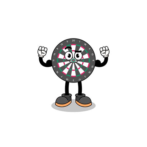 Mascot cartoon of dart board posing with muscle 11944485 Vector Art at Vecteezy