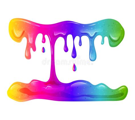 Dripping Rainbow Slime Background. Vector Illustration of Slime, Paint, Slime, Snot, Chewing Gum ...