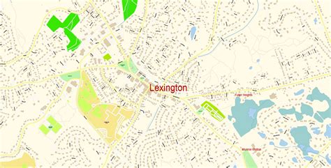 Lexington Area Massachusetts US Map Vector Exact City Plan High Detailed Street Map editable ...