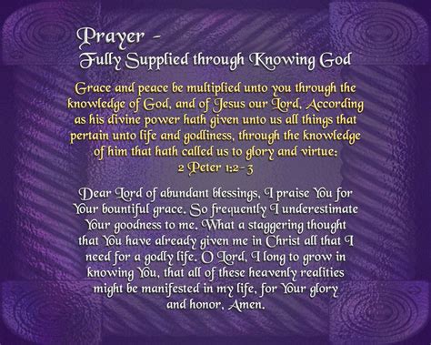 Prayer - Fully Supplied through Knowing God | Knowing god, Bible prayers, Prayers