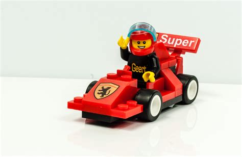 Free Images : red, vehicle, toy, block, race, pilot, figure, helmet, lego, f1, geert, model car ...