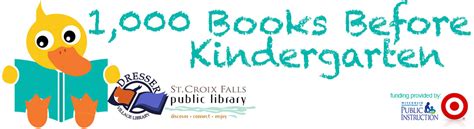 1,000 Books Before Kindergarten | St. Croix Falls Public Library