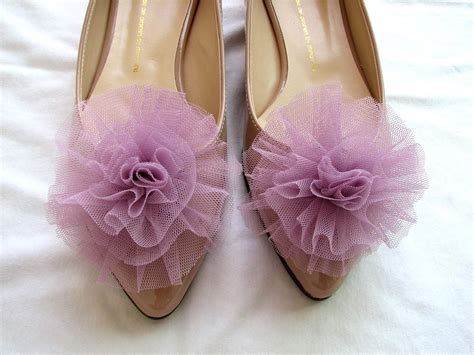 Vintage style mesh flower shoe clips by lemonring