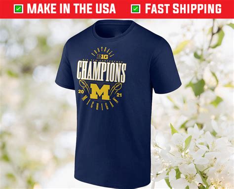 Navy Michigan Wolverines 2021 Big Ten Football Conference Champions Shirt