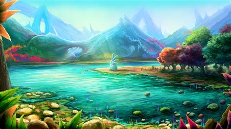 digital art, Mountains, Landscape, Colorful Wallpapers HD / Desktop and Mobile Backgrounds