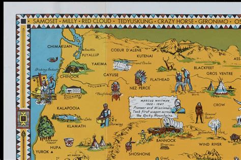 Native American Tribes Map Poster 1944 American Indian Tribal Map ...