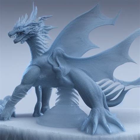 Best AI Photo: An ice sculpture of a ice dragon | Promptify