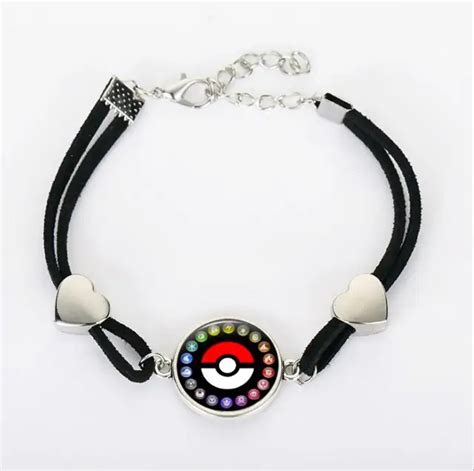 4 Style Pokemon Bracelet Anime Pokemon Go Ball Cabochon Glass Pendant Bracelets For Women Men ...