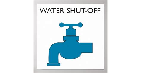 Water Shut-off Sign | Zazzle