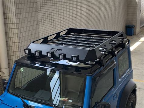 Suzuki Jimny 2019 to 2024 Roof Rack With 4 Led and Straight Bar ( Jimny Roof Carrier ) ( Jimny ...