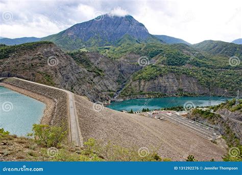 Barrage of Serre Poncon, France Stock Photo - Image of durance, barrier ...