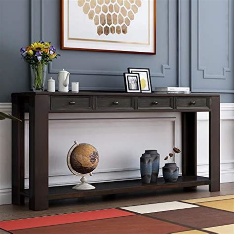 Merax Console Sofa Table Sideboard with Storage Drawers and Shelf for Living Room, Entryway ...