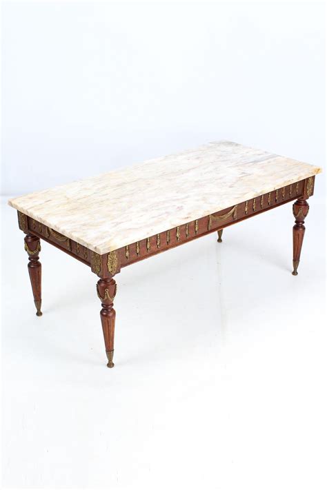 Vintage French Marble Top Coffee Table