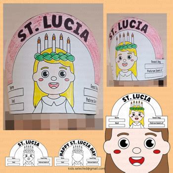 St. Lucia Day Crown Activities Hat Craft Saint Headband Writing Coloring Santa