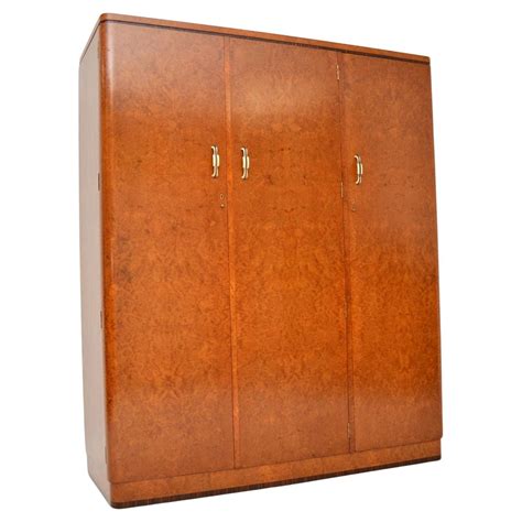 Small Tall Maple and Co Art Deco 1930's Burr Walnut Armoire Wardrobe Drawers at 1stDibs | 1930s ...