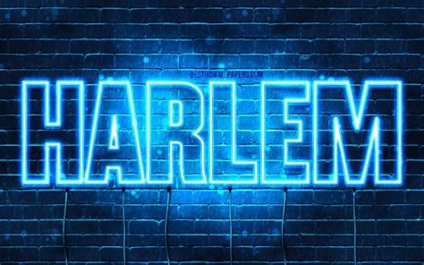 Download wallpapers Harlem, 4k, wallpapers with names, horizontal text, Harlem name, Happy ...