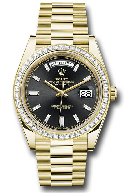 Rolex Day-Date 40 Yellow Gold - Baguette Diamond Bezel Watches